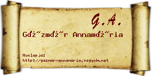Gázmár Annamária névjegykártya